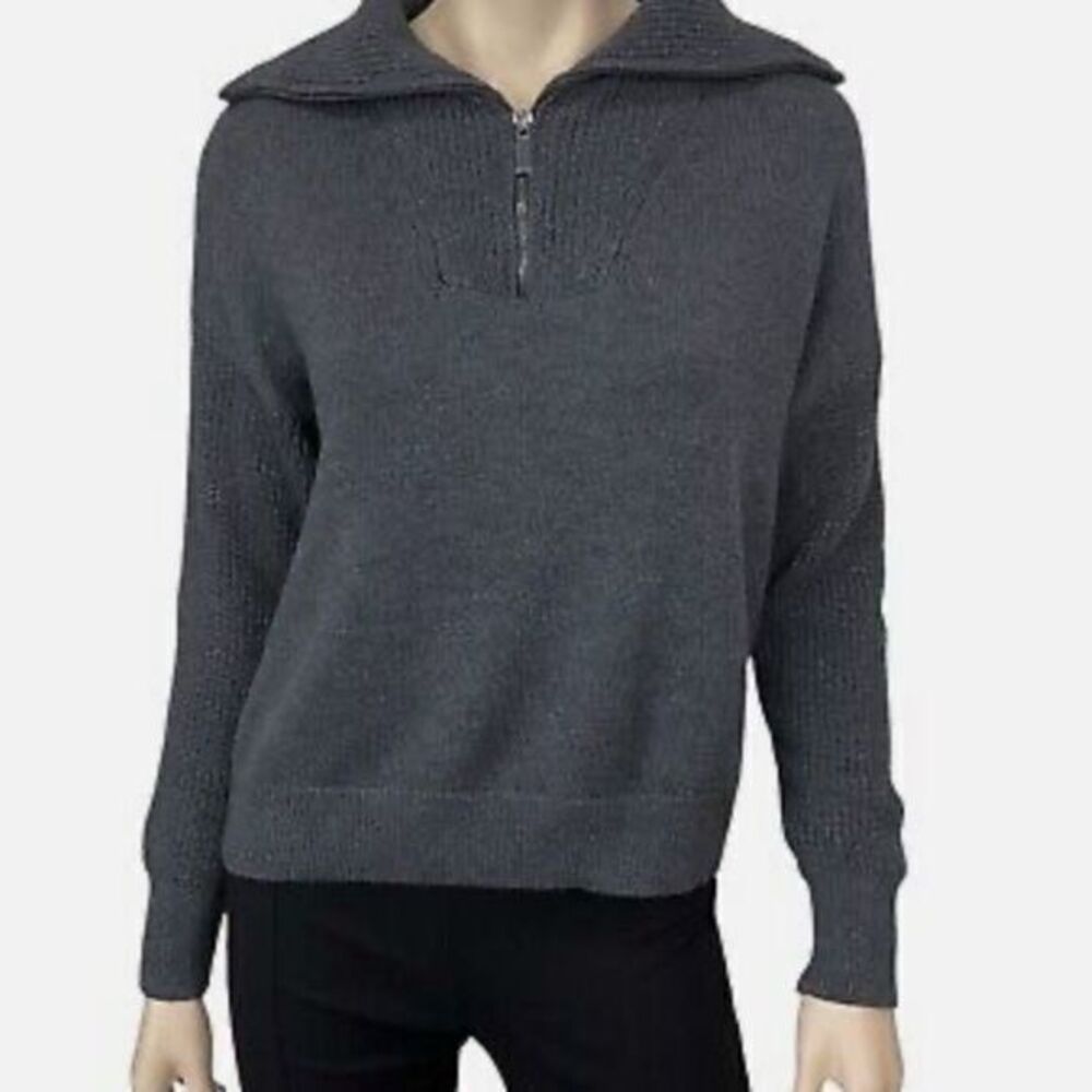 Rachel Zoe Quarter‎ Zip Ribbed Knit Sweater Size Medium